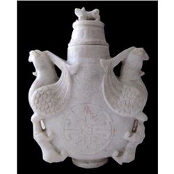 Carved Soapstone Double Phoenix Vase
