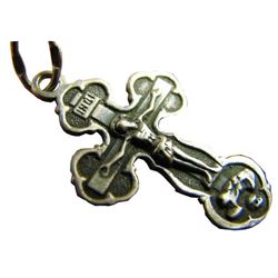 Vintage European Prayer Relief Sterling Silver Crucifix Cross Pendant