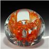 Image 1 : Orange Flowers Abstract Design Paperweight.