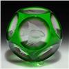 Image 1 : Green-Flash Overlay Engraved Fish Paperweight