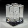 Image 1 : Interlocking Ring Laser Design Crystal Paperweight