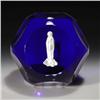 Image 1 : Baccarat 1958 Faceted Madonna Sulphide Paperweight