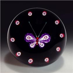 Selkirk 1985 Millefiori Butterfly Paperweight