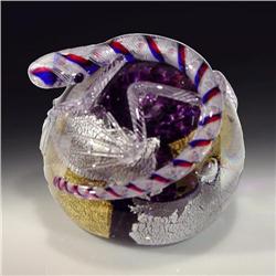 Twists Glass Studio 2004 Lizard Paperweight