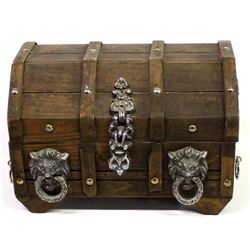 Wood Treasure Chest Jewelry Box