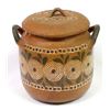 Image 1 : Mexican Redware Pottery Lidded Bean Pot