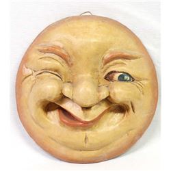 20th Century Winking Man in the Moon Wood Plaque