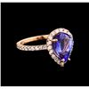 Image 1 : 14KT Rose Gold 2.77 ctw Tanzanite and Diamond Ring