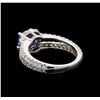 Image 3 : 14KT White Gold 1.34 ctw Tanzanite and Diamond Ring