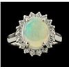 Image 2 : 2.66 ctw Opal and Diamond Ring - 14KT White Gold