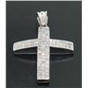 Image 2 : 14K White Gold 3.25CTW 108 Invisible Set Princess Diamond Arched Unisex Cross