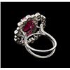 Image 3 : GIA Cert 4.22 ctw Ruby and Diamond Ring - 14KT White Gold