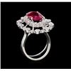 Image 4 : GIA Cert 4.22 ctw Ruby and Diamond Ring - 14KT White Gold