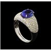 Image 4 : 2.77 ctw Tanzanite and Diamond Ring - 14KT White Gold