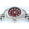 Image 6 : Rolex Ladies Stainless Steel Red Diamond Quickset Datejust Wristwatch 26MM