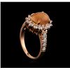 Image 4 : 1.68 ctw Opal and Diamond Ring - 14KT Rose Gold