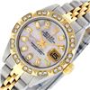Image 3 : Rolex Ladies 2 Tone Pink Mother Of Pearl Pyramid Diamond Datejust