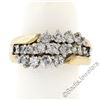 Image 3 : 14kt Yellow Gold 1.10 ctw Prong Set Round Brilliant Diamond 3 Row Band Ring