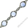 Image 6 : Antique Art Deco 14kt White Gold Blue Moonstone Etched Filigree Bracelet
