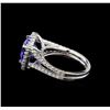 Image 3 : 14KT White Gold 5.22 ctw Tanzanite and Diamond Ring