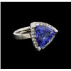 Image 1 : 9.02 ctw Tanzanite and Diamond Ring - 14KT White Gold