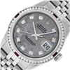 Image 2 : Rolex Mens SS Meteorite Diamond & Ruby Channel Set Diamond Datejust Wristwatch 3