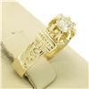 Image 2 : 14k Yellow Gold Open Work 0.43 ctw G VVS1 Round Brilliant Diamond Solitaire Ring