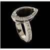 Image 4 : 1.61 ctw Tourmaline and Diamond Ring - 14KT White Gold