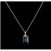 Image 2 : 14KT White Gold 31.80 ctw Topaz and Diamond Pendant With Chain