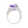 Image 4 : 3.03 ctw Tanzanite and Diamond Ring - 14KT White Gold