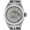 Image 1 : Rolex Ladies Stainless Steel Slate Grey Diamond 26MM Datejust Wristwatch