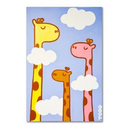 Todd Goldman, "Giraffe" Original Acrylic Painting on Gallery Wrapped Canvas (48"