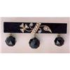 VICTORIAN Onyx, 14k Gold & Seed Pearl Pin #1396106