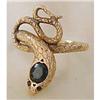 Vintage 18k Gold & Sapphire Snake Ring, c1920s #1396113