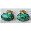 Image 1 : VICTORIAN 14k Gold & Malachite Cufflinks c1900 #1396126