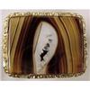 VICTORIAN 14k Gold & Agate Brooch #1396149