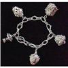 Image 1 : 800 Silver ETRUSCAN Style Fob Charm Bracelet #1396226