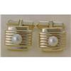 Image 1 : MIKIMOTO 14k Gold & Pearl Cufflinks #1396250