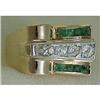 RETRO 18k Gold, Diamond & Emerald Ring, c. #1396264