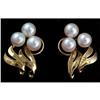 Japanese 18k Gold & Pearl Earrings #1396267