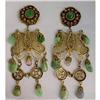 Image 1 : Vermeil Filigree, Jadeite & Quartz CHANDELIER #1396268