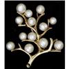MIKIMOTO 14k Gold & Pearl TREE OF LIFE Pin #1396272