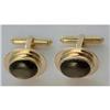 18k Gold & Black Star Sapphire Cufflinks #1396278