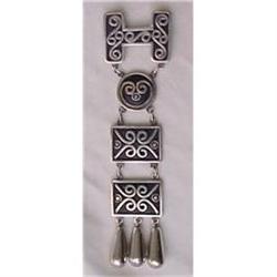 Huge Mexican Sterling Pendant / Pin, Signed, c.#1396279