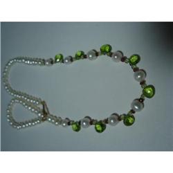 F.W.Cultured Pearls Peridot Briolets Ruby #1396385