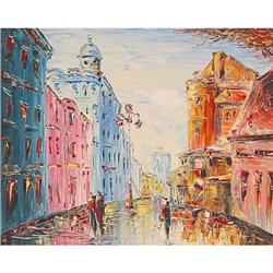 "Series 'Moscow Streets'" impressionism oil  #1396395