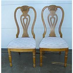 PAIR OF VINTAGE CARVED SHELL BACK CHAIRS #1396410