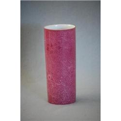 Chinese  pink  glazed  porcelain  pen  holder  #1396466