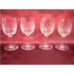 Set of 4 Baccarat Nancy Pattern White Wine #1396474