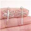 STERLING SILVER Estate THAI Dragonfly Earrings #1396556